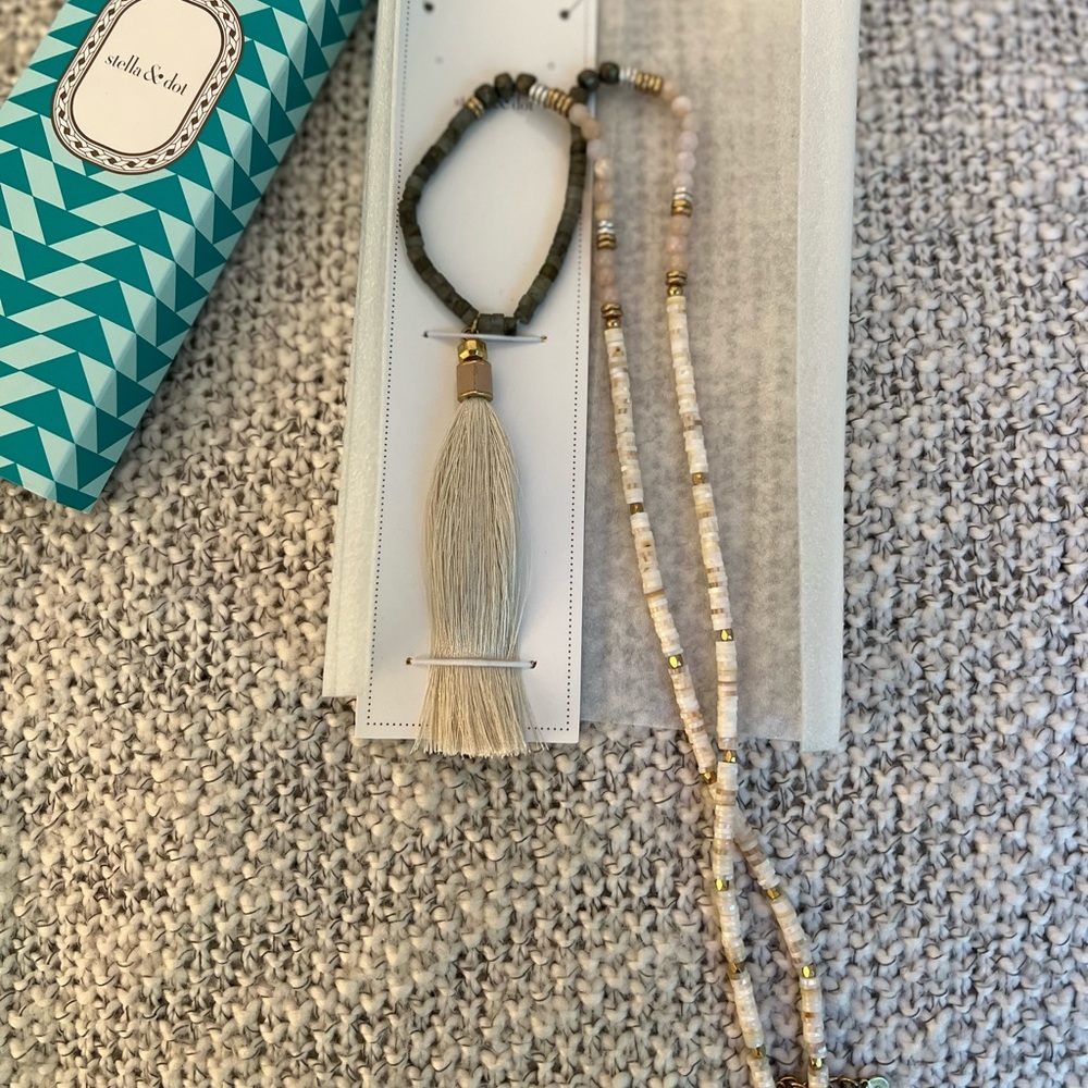 Stella & Dot Antonia Tassel Necklace - Blush